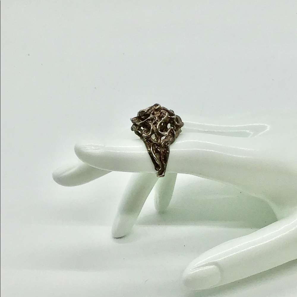 Sterling Handcrafted Freeform Statement Ring - image 3